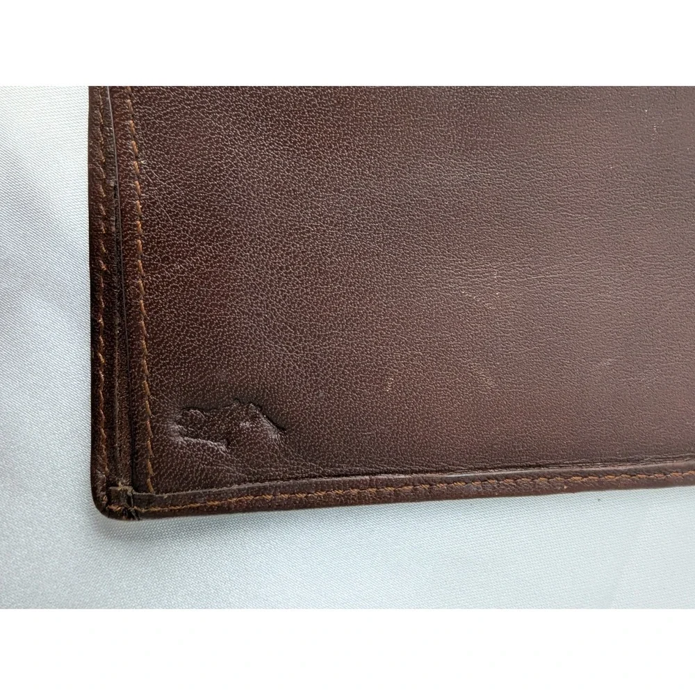 Vintage Polo Ralph Lauren Long Wallet Bifold Brown Tartan‎ Leather Checkbook